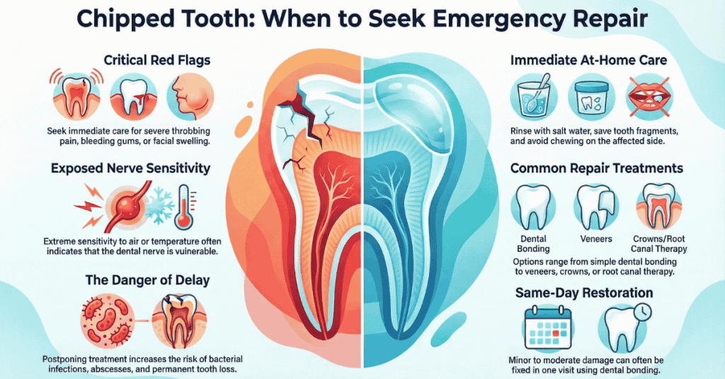 chipped tooth when to seek emergency repair